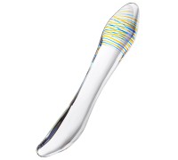 Двусторонний прозрачный фаллос из стекла Sexus Glass 22 см