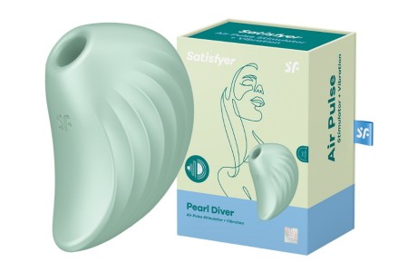 Вакуумно-волновой стимулятор с вибрацией Satisfyer Pearl Diver зеленый ДЕФОРМИРОВАННАЯ УПАКОВКА