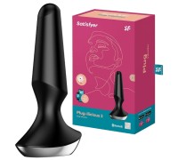Анальный смарт-стимулятор с вибрацией Satisfyer Plug-ilicious 2 черный ДЕФОРОМИРОВАННАЯ УПАКОВКА