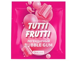 Съедобный лубрикант со вкусом Bubble Gum Tutti-Frutti OraLove 4 мл, пробник
