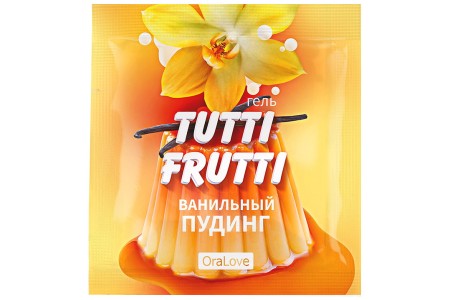 Съедобный лубрикант со вкусом ванильный пудинг Tutti-Frutti OraLove 4 мл, пробник