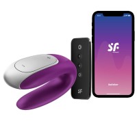 Смарт-стимулятор для пар Satisfyer Double Fun фиолетовый ДЕФОРМИРОВАННАЯ УПАКОВКА