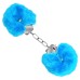 Металлические наручники с мехом голубые - фото 2