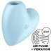 Вакуумно-волновой стимулятор с вибрацией Satisfyer Cutie Heart голубой - фото 1