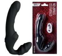 Безремневой страпон с вибрацией Black and Red by Toyfa 35 см