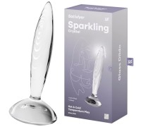 Прозрачный фаллос из стекла Satisfyer Sparkling Crystal 19 см