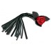 Черная кожаная плеть Красная Роза 40 см - фото 1