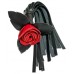 Черная кожаная плеть Красная Роза 40 см - фото 2