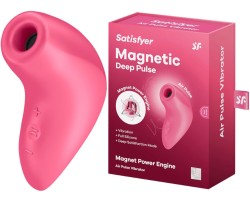 Вакуумно-волновой стимулятор клитора с вибрацией Satisfyer Magnetic Deep Pulse розовый