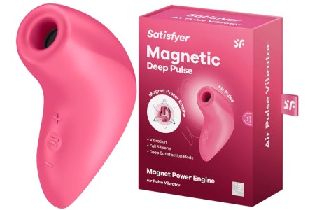 Вакуумно-волновой стимулятор клитора с вибрацией Satisfyer Magnetic Deep Pulse розовый