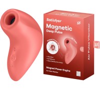 Вакуумно-волновой стимулятор клитора с вибрацией Satisfyer Magnetic Deep Pulse коралловый