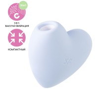 Голубой вакуумно-волновой стимулятор с вибрацией Satisfyer Cutie Heart