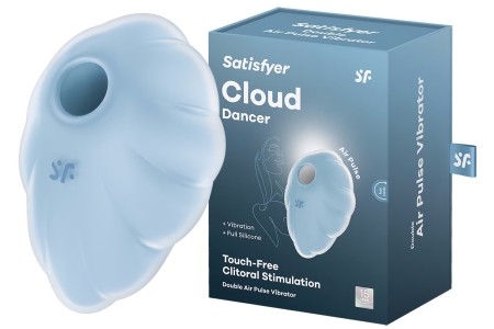 Вакуумно-волновой стимулятор с вибрацией Satisfyer Cloud Dancer голубой