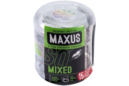 Презервативы Maxus №15 Mixed микс в пластиковом кейсе