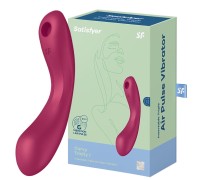 Вакуумный стимулятор клитора с вибрирующей ручкой Satisfyer Curvy Trinity 1 розовый