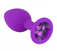 Фиолетовая силиконовая пробка с фиолетовым стразом S