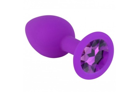 Фиолетовая силиконовая пробка с фиолетовым стразом S