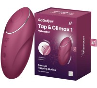 Клиторальный вибростимулятор с пульсацией Satisfyer Tap And Climax 1 бордовый