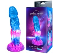 Разноцветный фаллос с ярко выраженной головкой Magic Hero 22 см