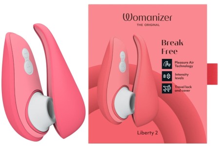 Бесконтактный вакуумно-волновой стимулятор клитора Womanizer Liberty 2 розовый