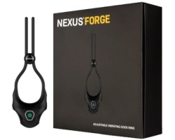 Эрекционное кольцо с вибрацией Nexus Forge черное