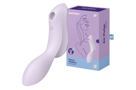 Вакуумный вибростимулятор для клитора и точки G Satisfyer Curvy Trinity 2 сиреневый