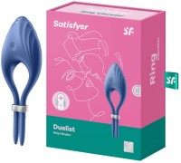 Эрекционное кольцо с вибрацией Satisfyer Duelist синий