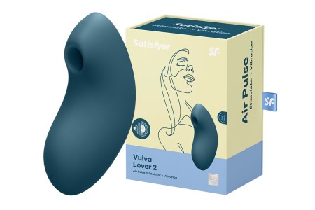 Вакуумно-волновой стимулятор клитора с вибрацией Satisfyer Vulva Lover 2 морская волна