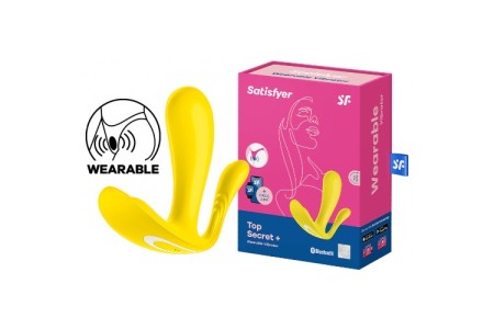 Анально-вагинальный смарт-стимулятор для ношения Satisfyer Top Secret Plus желтый