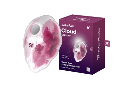 Вакуумно-волновой стимулятор с вибрацией Satisfyer Cloud Dancer красный