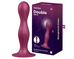 Фаллос Satisfyer Double Ball-R со смещенным центром тяжести красный 18 см
