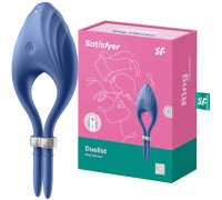 Эрекционное кольцо с вибрацией Satisfyer Duelist синий