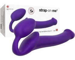 Гнущийся безремневой страпон Strap-On-Me Semi-Realistic M фиолетовый 18 см