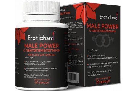 Возбуждающие капсулы для мужчин Erotichard с пантогематогеном 20 шт