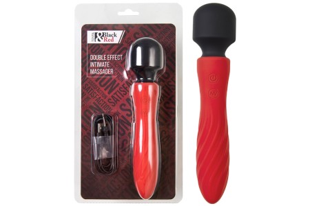 Двусторонний интимный вибромассажер Black and Red by Toyfa красный
