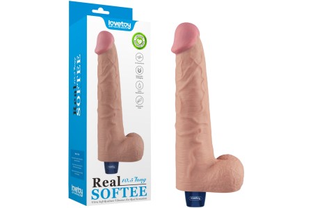 Классический вибратор с мошонкой Real Softee 27 см