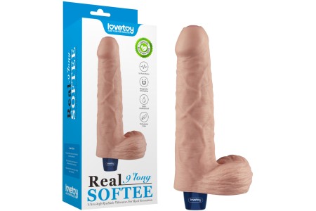 Классический вибратор с мошонкой Real Softee 23 см