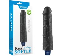 Классический черный вибратор Real Softee 24 см
