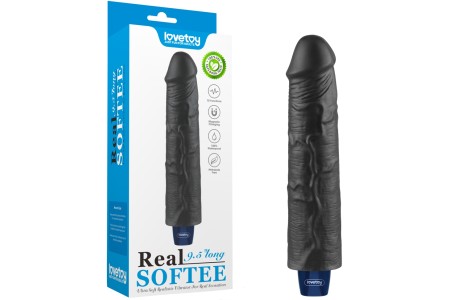 Классический черный вибратор Real Softee 24 см