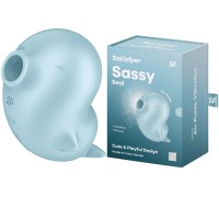Вакуумно-волновой стимулятор с вибрацией Satisfyer Sassy Seal голубой