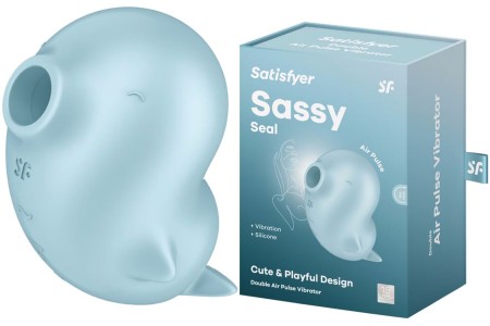Вакуумно-волновой стимулятор с вибрацией Satisfyer Sassy Seal голубой