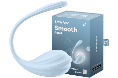 Мощный смарт-вибростимулятор Satisfyer Smooth Petal голубой