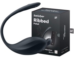 Мощный смарт-вибростимулятор Satisfyer Ribbed Petal черный