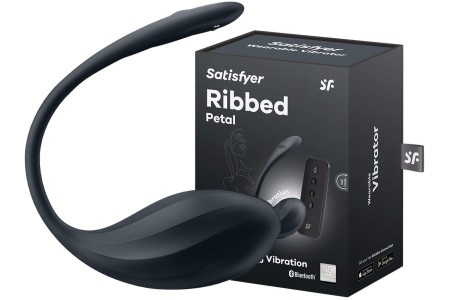 Мощный смарт-вибростимулятор Satisfyer Ribbed Petal черный