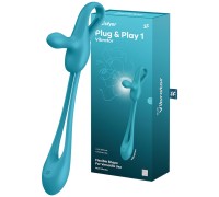 Многофункциональный вибратор для пар с гибкой основой Satisfyer Plug & Play 1 голубой