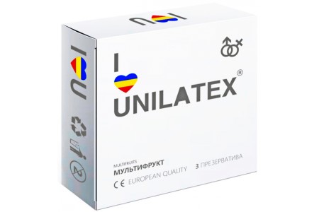 Цветные и ароматизированные презервативы Unilatex Multifruits 3 шт