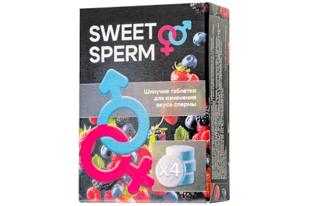 Шипучие таблетки для мужчин Sweet Sperm для изменения вкуса спермы 4 шт