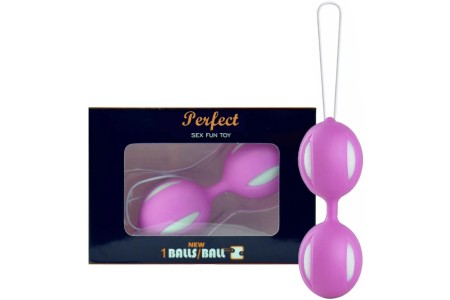 Вагинальные шарики со смещенным центром тяжести Sex Fan Toy бело-розовые