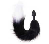 Анальная пробка с серым хвостиком Emotions Furry 35 см