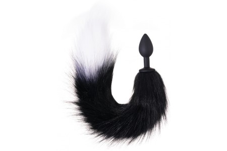 Анальная пробка с серым хвостиком Emotions Furry 35 см